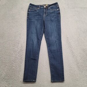 Seven7 Jeans Womens 6‎ Blue Denim Madison Skinny Distressed Casual Pockets Logo